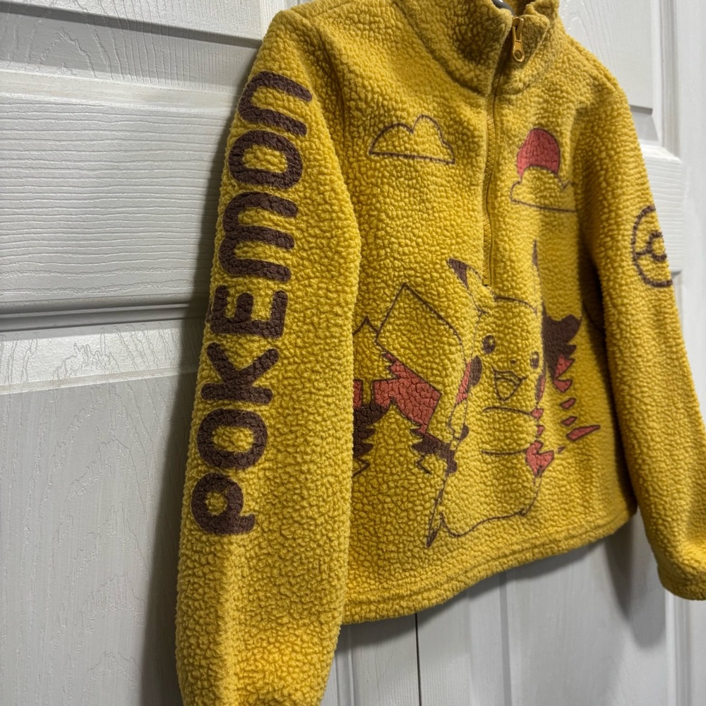 Pokemon Yellow Pikachu Sherpa Sweatshirt Pullover for Kids - Picture 3 of 7